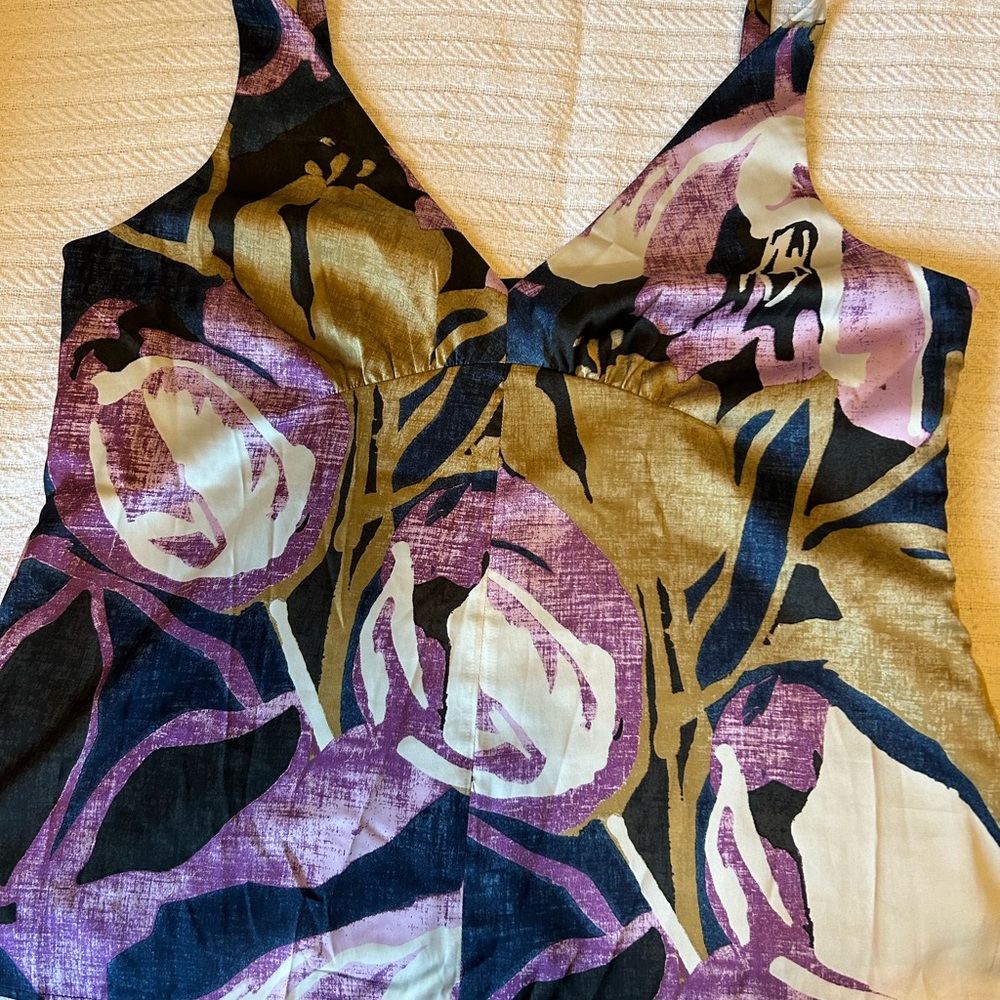 Banana Republic Purple and Gold Floral Camisole